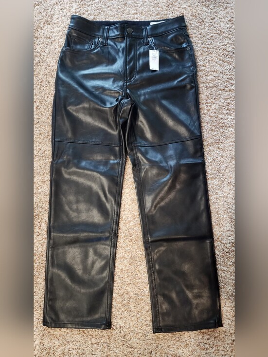 GAP Pants - GAP Black Cheeky Straight High-Rise Faux Leather Pants 27 4p